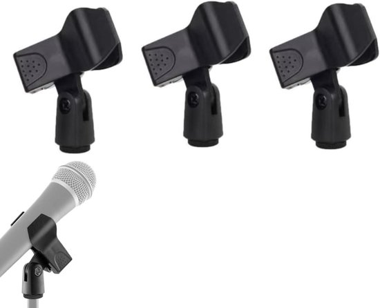Foto: Titel universele microfoonhouder 3 stuks hoogwaardige veerveermicrofoonclip verstelbare en flexibele klem voor draadloze en handheld microfoon gemakkelijk in gebruik