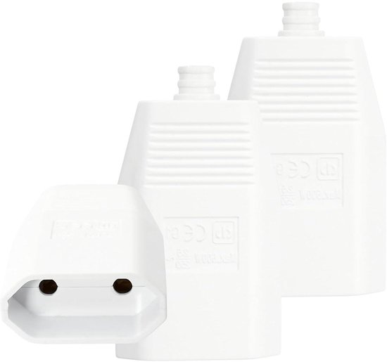 sonero Stroomkabel netsnoer verlengkabel, 1,0 m, eurostekker platte stekker type C stekker naar Euro aansluiting, stroomverlenging netsnoer voor tv, spelconsole, huishoudelijke apparaten, wit