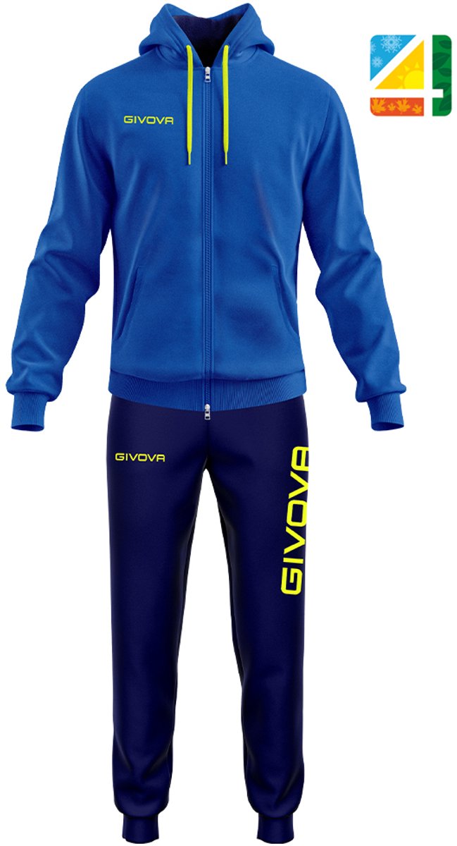 Givova King Cotone Terry Poker Trainingspak Rood,Blauw 2XL Man