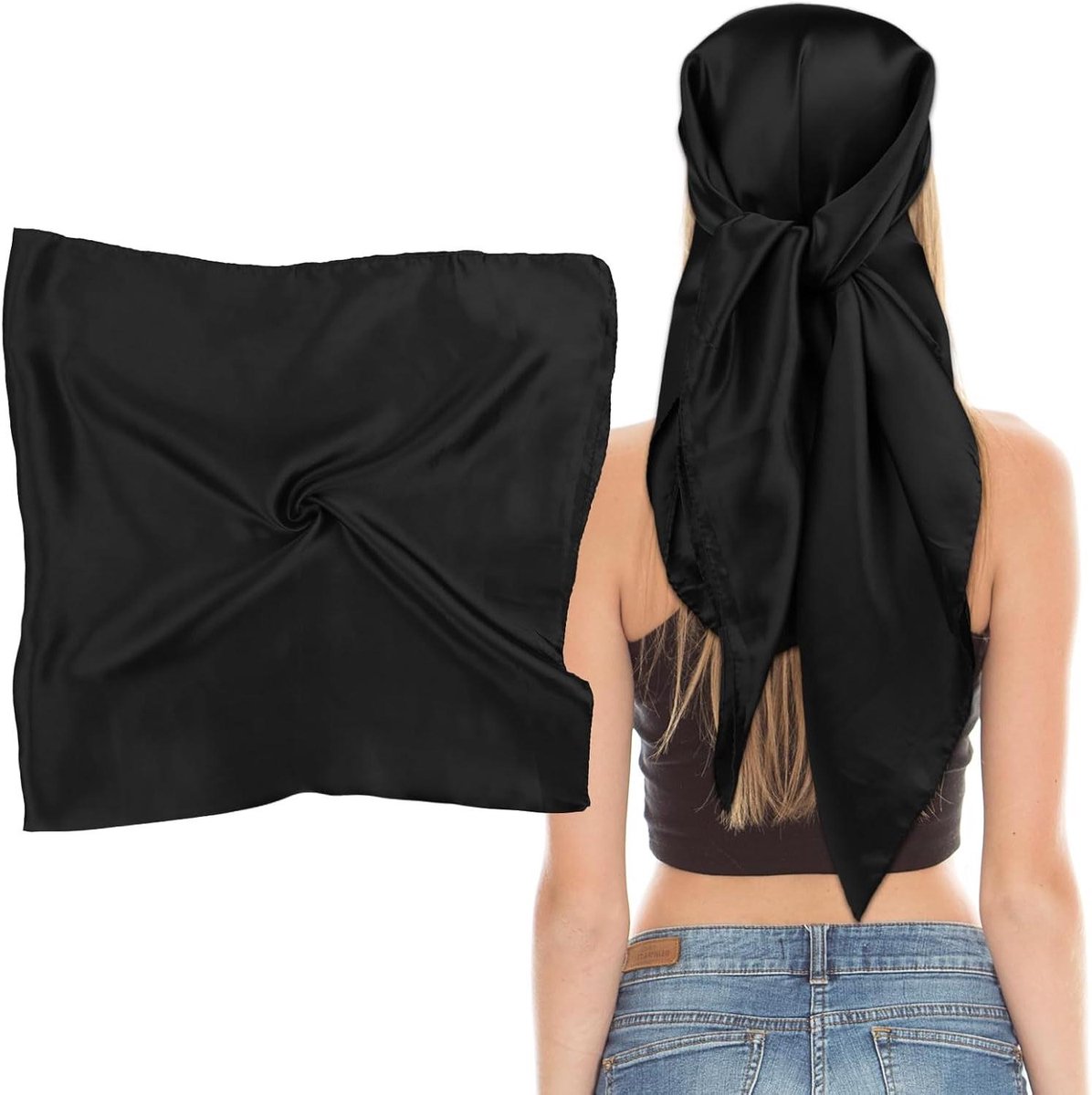 Allecto Plus - Vierkante Satijnen Sjaal voor Vrouwen - 889 cm - Haar Bandana - Haarwikkeling en Slaapcomfort - Zijden Sjaal - Nachtrust - Luxe Accessoire