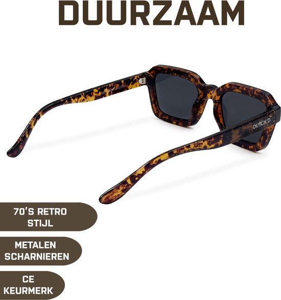 DUTCH'D® - Zonnebril - Gepolariseerd - Dames - Heren - Tortoise - Met Case - Festival - Auto - UV400 - CAD3 van Merkloos — afbeelding 3