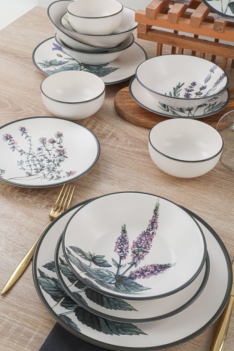 Keramika Serviesset - Flower Garden - 24 delig - 6 persoons - Stoneware
