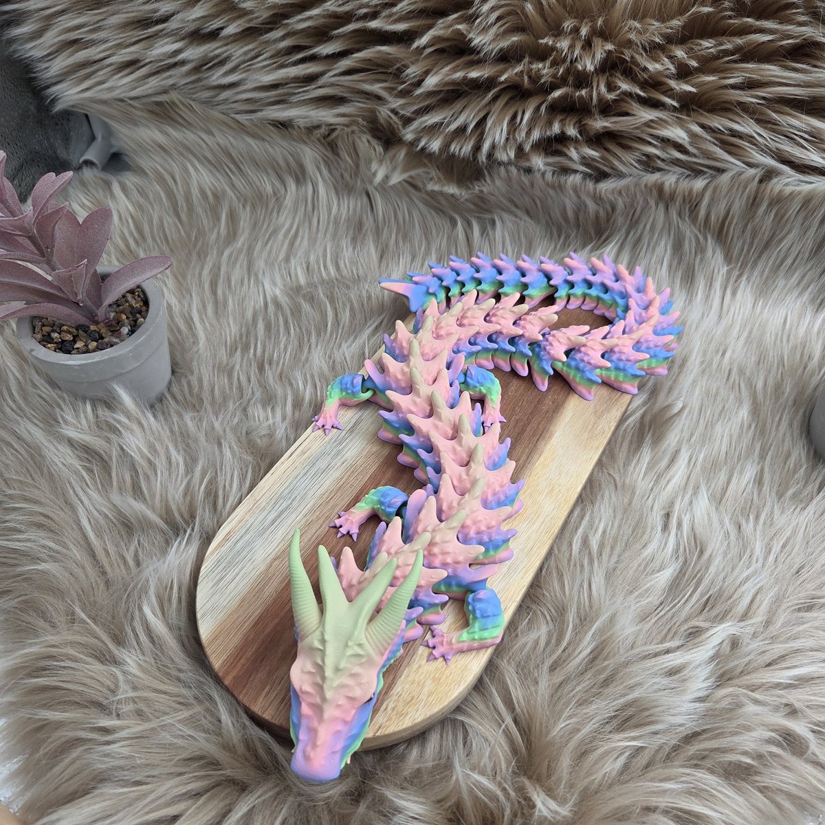 13 cm drakenei 30 cm kristallen draak (91,5 g) in macaron - fidget
