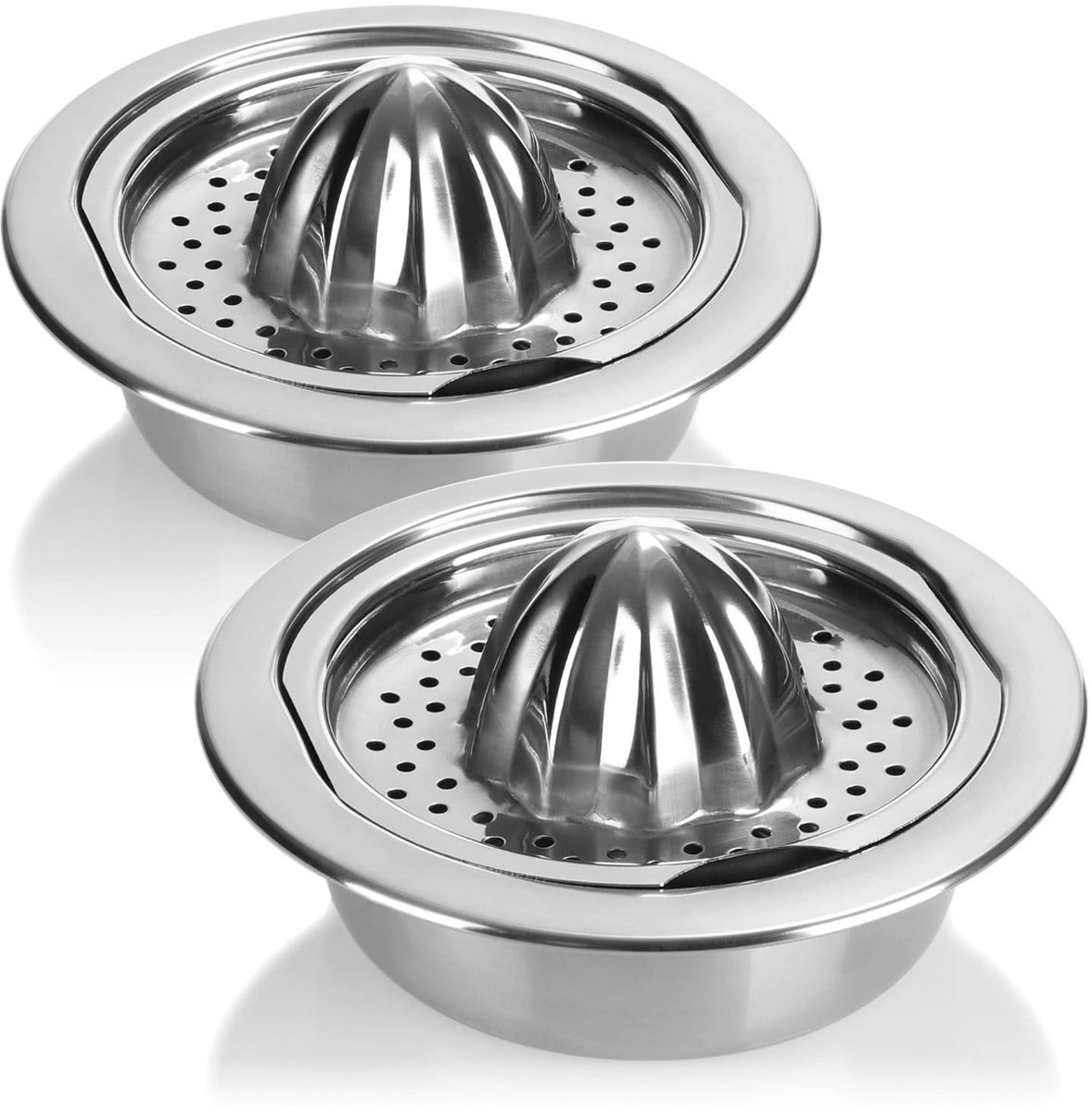 Citruspers van roestvrij staal - Handbediend - 2 stuks - Zilverkleurig