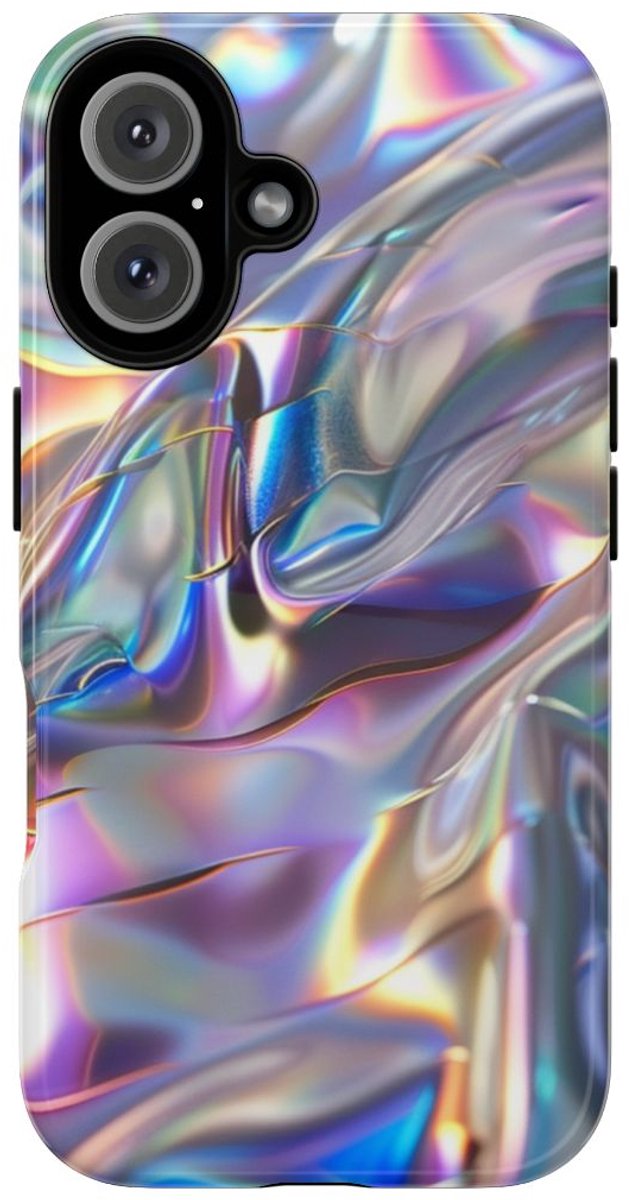 Iridescerende Holografische Textuur – Telefoonhoesje Geschikt voor iPhone 16