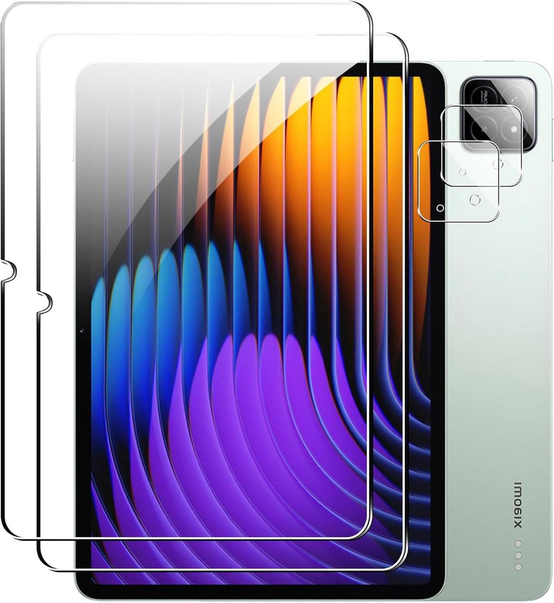 Displaybeschermfolie Xiaomi Pad 7/7 Pro - 2 stuks gehard glas - achtercamera - krasbestendig - 9H hardheid.