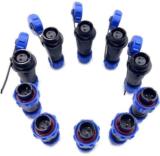 Aansluitstekker, luchtvaartstekker, SP13, 9-polig, vrouwelijke stekker en mannelijke bus, kabelconnector, IP68, 9-pins Aviation-stekker voor buitenlampen, gebruikt 125 V, 3 A