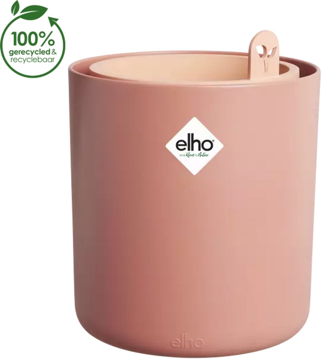 Elho bouncy basil 16 - kruiden kweken - bloempot van 100% gerecycled plastic - ø 16.5 x h 21.0 cm - toffee terra