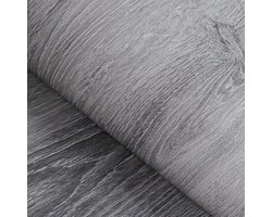 Unyqoos® Decoratieve Zelfklevende Houtlook Folie voor Meubelrenovatie, 40 cm x 6 m, Grijs, Waterdicht