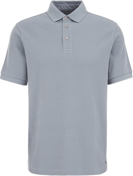 WE Fashion Heren Slim fit polo met structuur