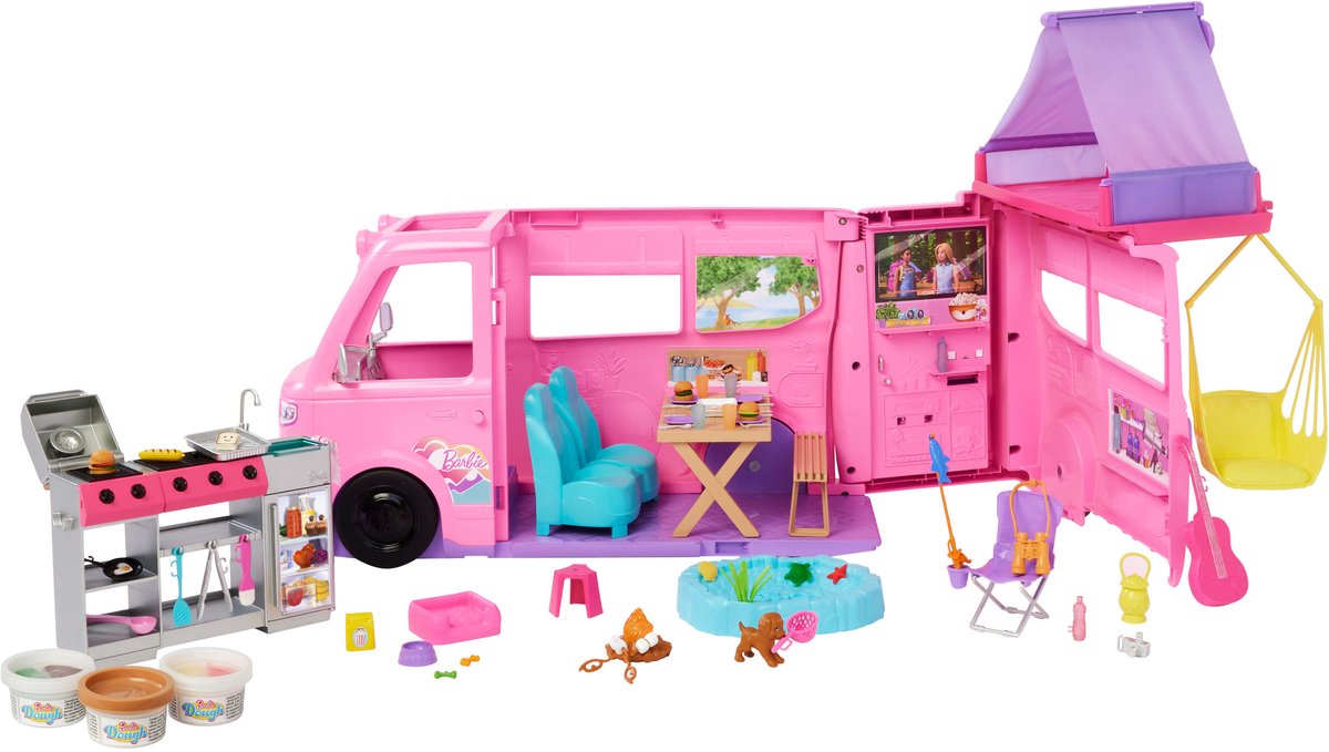 Barbie Droomcamper - Speelset met daktent, barbecue en meer dan 60 accessoires — afbeelding 7