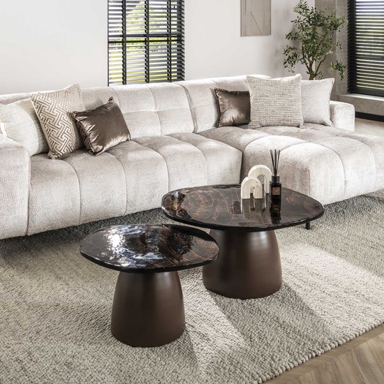 Collection Hoyz - Set de 2 tables basses Eclipse - Finish Koper antique