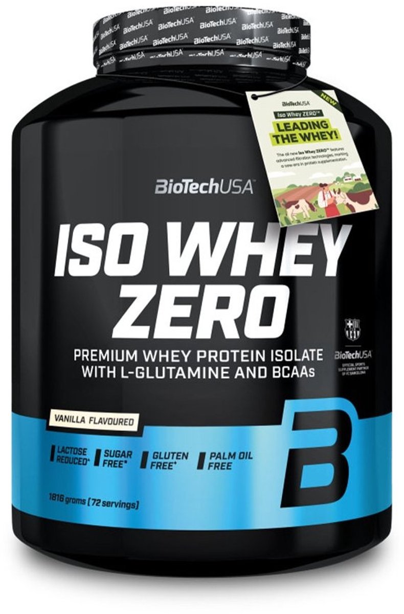 BioTechUSA Iso Whey Zero | Premium wei-eiwitisolaat | Grasgevoerd | Enzymvrij | Suiker- en glutenvrij, 1816 g, Witte Chocolade