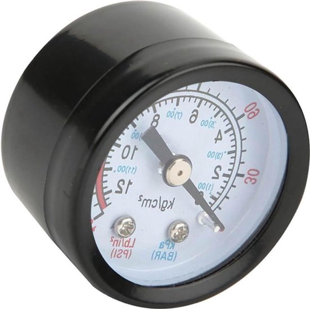 Luchtcompressordrukmeter - Y40 - IJzeren schaal Instrumentdrukmeter Zwart