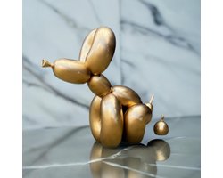 Balloon Dog Small 25cm - Poepende ballon hond beeld - Uniek Verzamelitem voor Kunst en Hondenliefhebbers | Speelse en Eigenzinnige Woondecoratie standbeeld