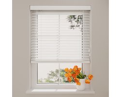 Radeco® Houten Jaloezie - 50 mm - Essence - Wit - 50 x 130 cm - Maten van 50 t/m 250 cm breed
