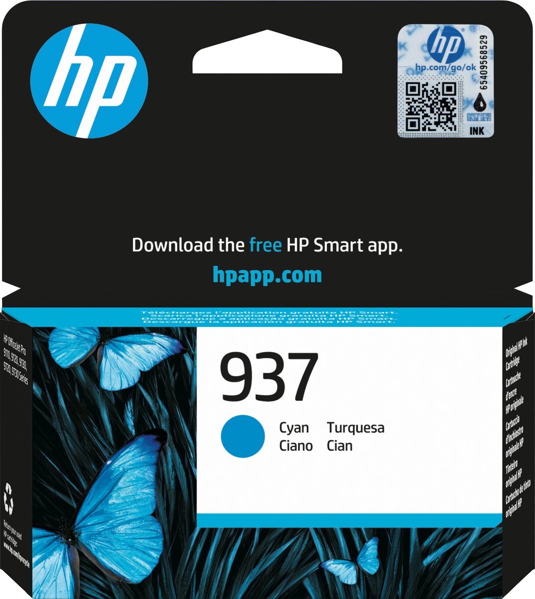 HP 937 originele cyaan inktcartridge