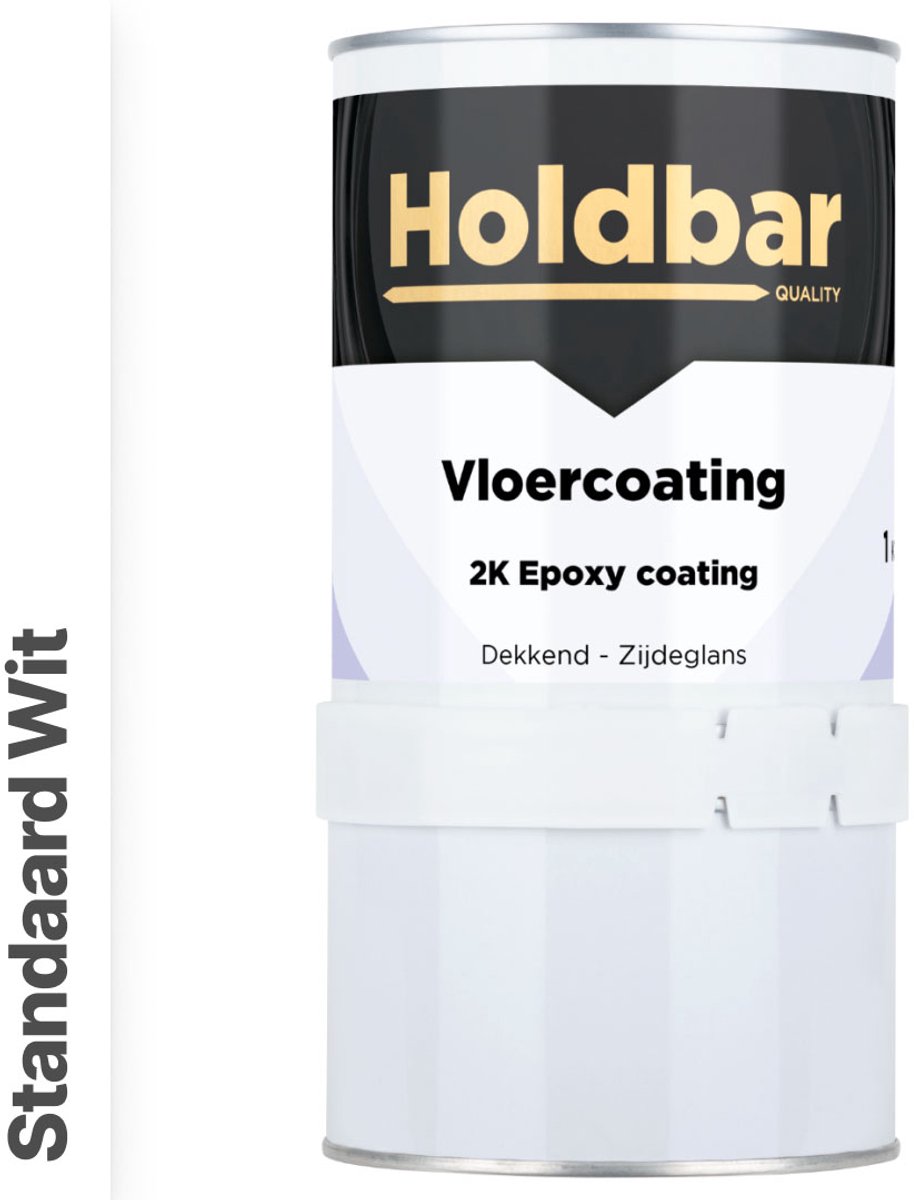 Holdbar Vloercoating Standaard Wit 1 kg - Vloerverf - Alle kleuren - Voor Binnen en Buiten - Slijtvast - UV-bestendig - Gemakkelijk te reinigen - 2 Componenten Verf