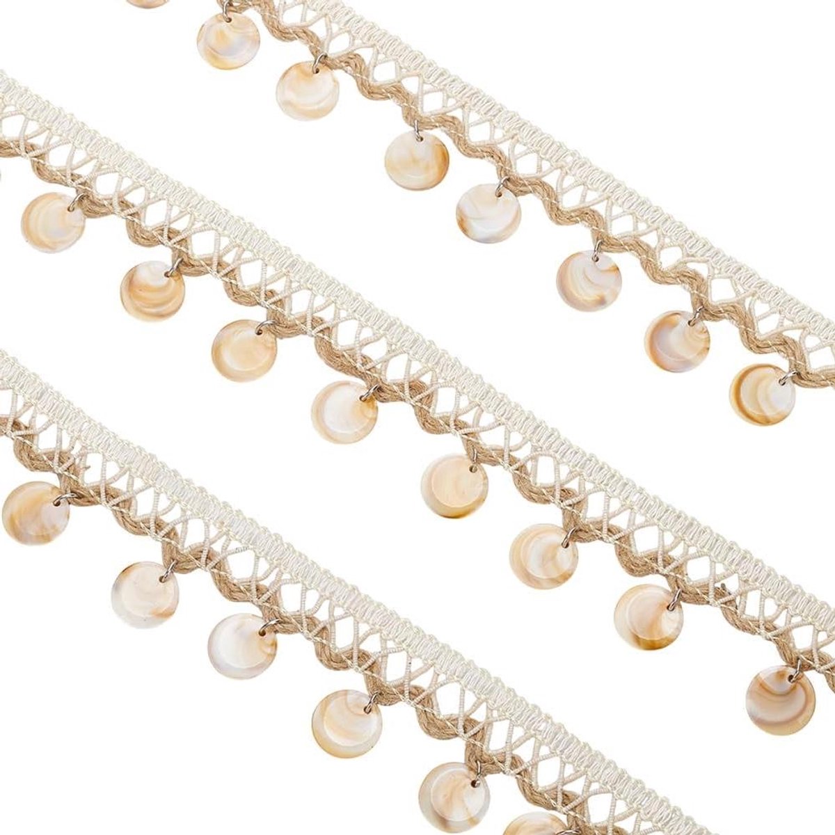 Fringe Shell Braid 5 Yards - 2.2 cm Breed - Decoratieve Sierkoord voor Naaien - Schelp Decoratie voor Kostuum Accessoires