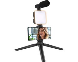 Selfie Stick – Selfiestick universeel – Selfiestick tripod – Telefoonhouder met licht – Telefoonstatief – LED-gestabiliseerd telefoonselfie-statief – Multifunctioneel draagbaar telefoonstatief – Geschikt voor video – Opname – Live streaming