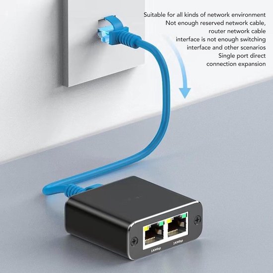 RJ45 Kupplung [2 Stück], RJ45 Splitter Stecker Adapter 1 auf 2 Ethernet Splitter Doppelbuchse