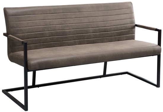 canapé luge industriel LOFT 160cm taupe avec accoudoir - 42275