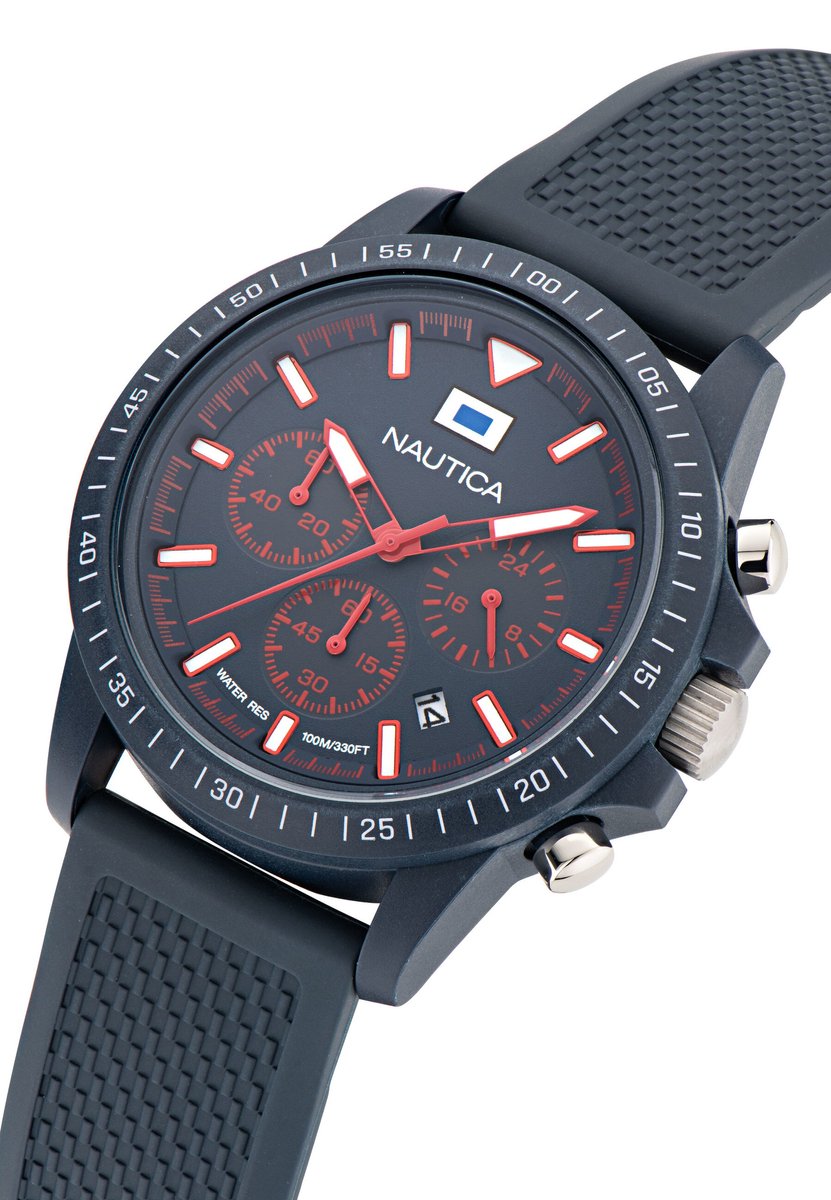 Nautica Nautica One Kwarts Analoog Horloge Blauw Case: 100% Bio-Ceramic | Armband: 100% Bio-Based Pu 43 mm NAPNOS4S2