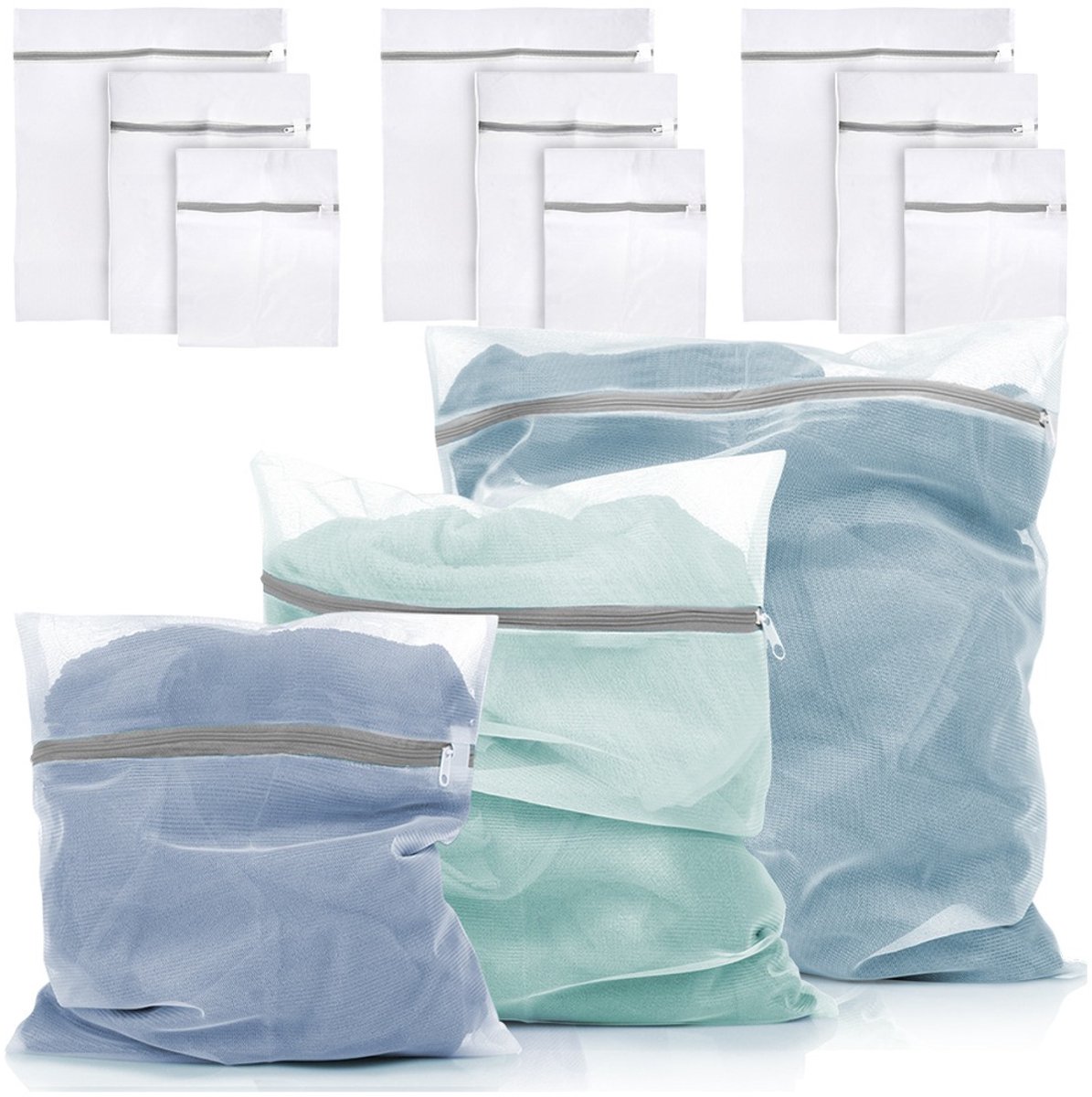 Mesh Waszak 12 stuks - Waszakjes - Waszakken voor Wasmachine - Herbruikbaar
