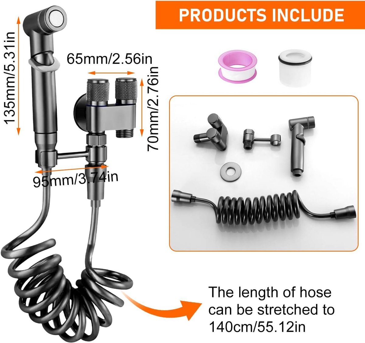 Raminex Tuka Tuka toilet/bidet douchegarnituur met handdouche met aan/uit knop 1/2 met douchesl. 100cm wandhouder met geïntegr. kraan chroom - AC67551 Raminex Tuka Tuka toilet/bidet douchegarnituur met handdouche met aan/uit knop 1/2 met douchesl. 100cm wandhouder met geïntegr. kraan chroom - AC67551
