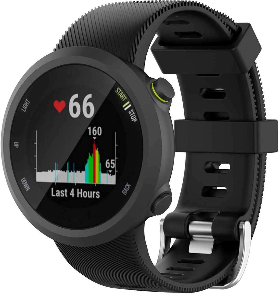 Geschik voor Garmin Forerunner 45 / 45S armband siliconen Zwart