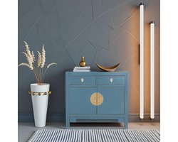 Fine Asianliving Chinese Kast Arctic Blauw Grijs - Orientique Collectie B90xD40xH80cm Chinese Meubels Oosterse Kast