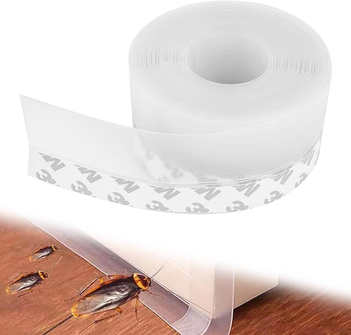 Allecto Premium - Transparante Siliconen Afdichtingstape 4.5cm × 5m - Zelfklevende Afdichtstrip voor Deuren en Ramen - Tochtstrippen - Siliconen Weer Strippen - Transparant