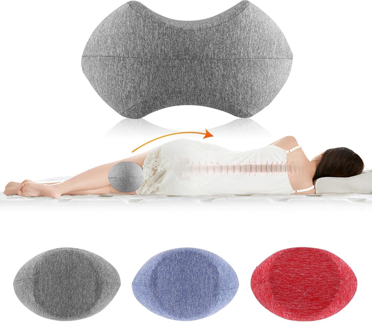 Ibenzoa® Kniekussen voor zijslapers met ergonomisch ontwerp en traagschuim voor optimale ondersteuning van rug, heupen en knieën