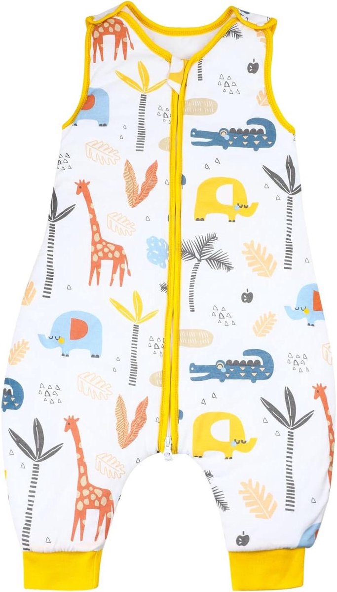 Allecto Premium - Slaapzak met voeten 0.5 TOG 100% katoenen zomerslaapzak voor baby's met giraf print - Maat M