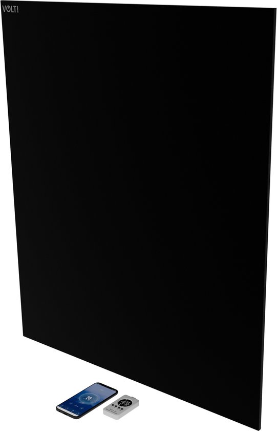 VOLT Verwarmingspaneel - Infrarood Paneel - Warmtepaneel - 300W - Zwart - Infrarood paneel badkamer - Met thermostaat - IP54
