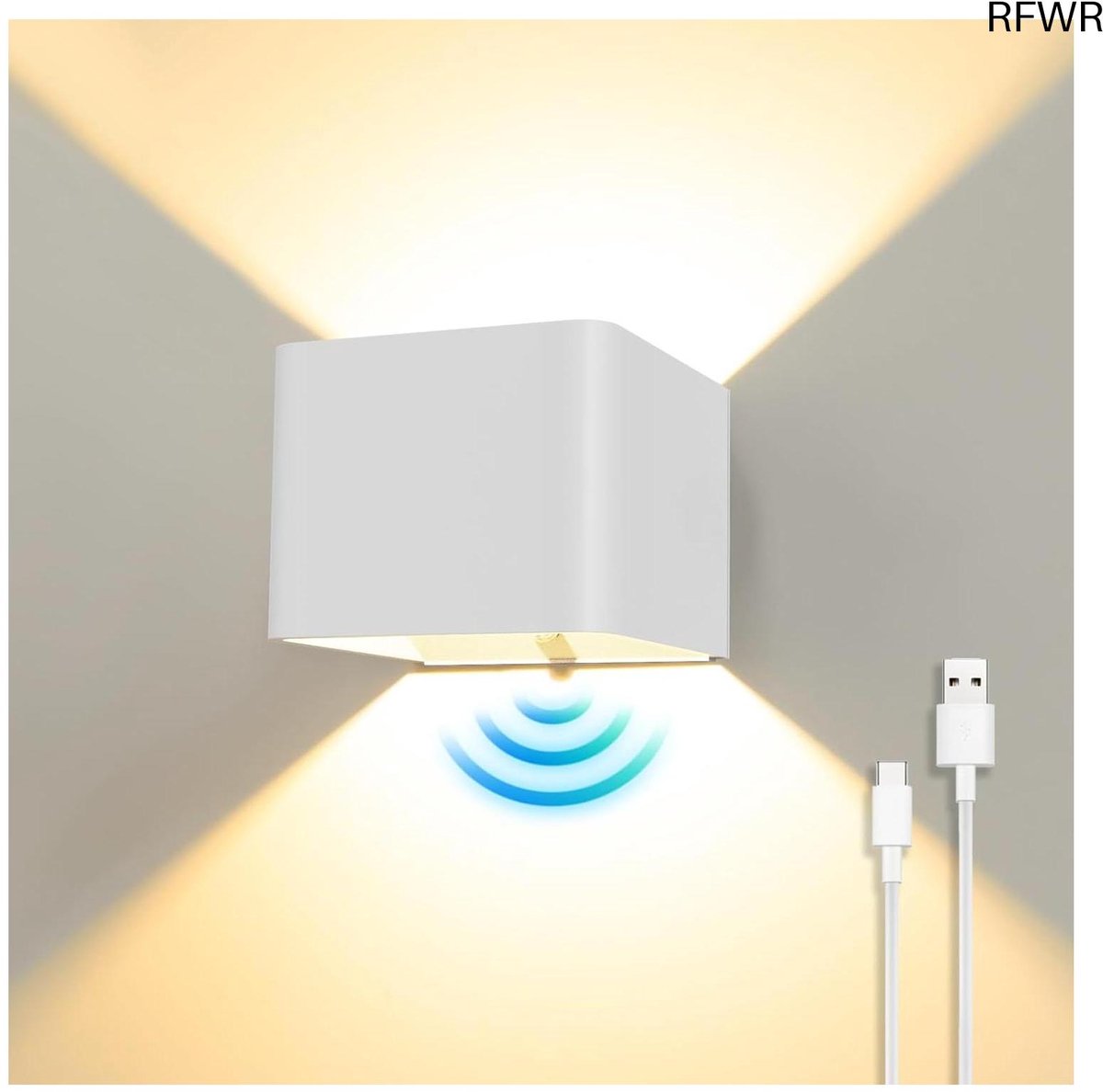 RFWR® Oplaadbare Wandlamp met Bewegingsmelder voor Binnen - Draadloze LED Verlichting