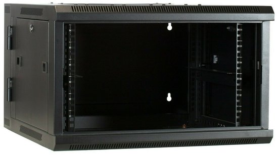 Azerty DS6606-Double, Rack monté sur le mur, 6U, Gestion optimisée des câbles, 18 kg, Noir
