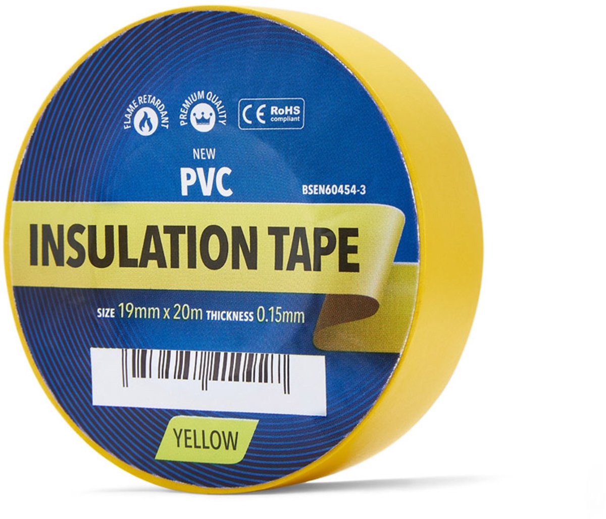 YellowBand Premium PVC Isolatietape 19mm x 33m Geel