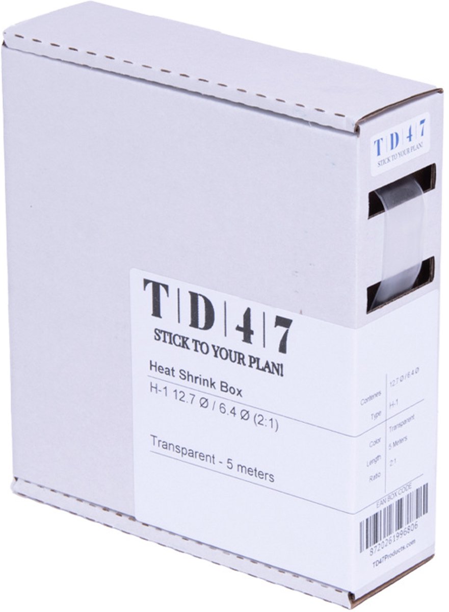 TD47 Krimpkous Box H-1 12.7 Ø / 6.4 Ø 5m - Transparant