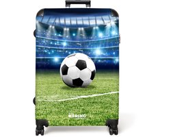 NoBoringSuitcases.com NoBoringSuitcases.com® - Koffer groot - Reiskoffer lichtgewicht - Zwart-witte voetbal in een stadion - Rolkoffer met 4 wielen - 98 liter bagage