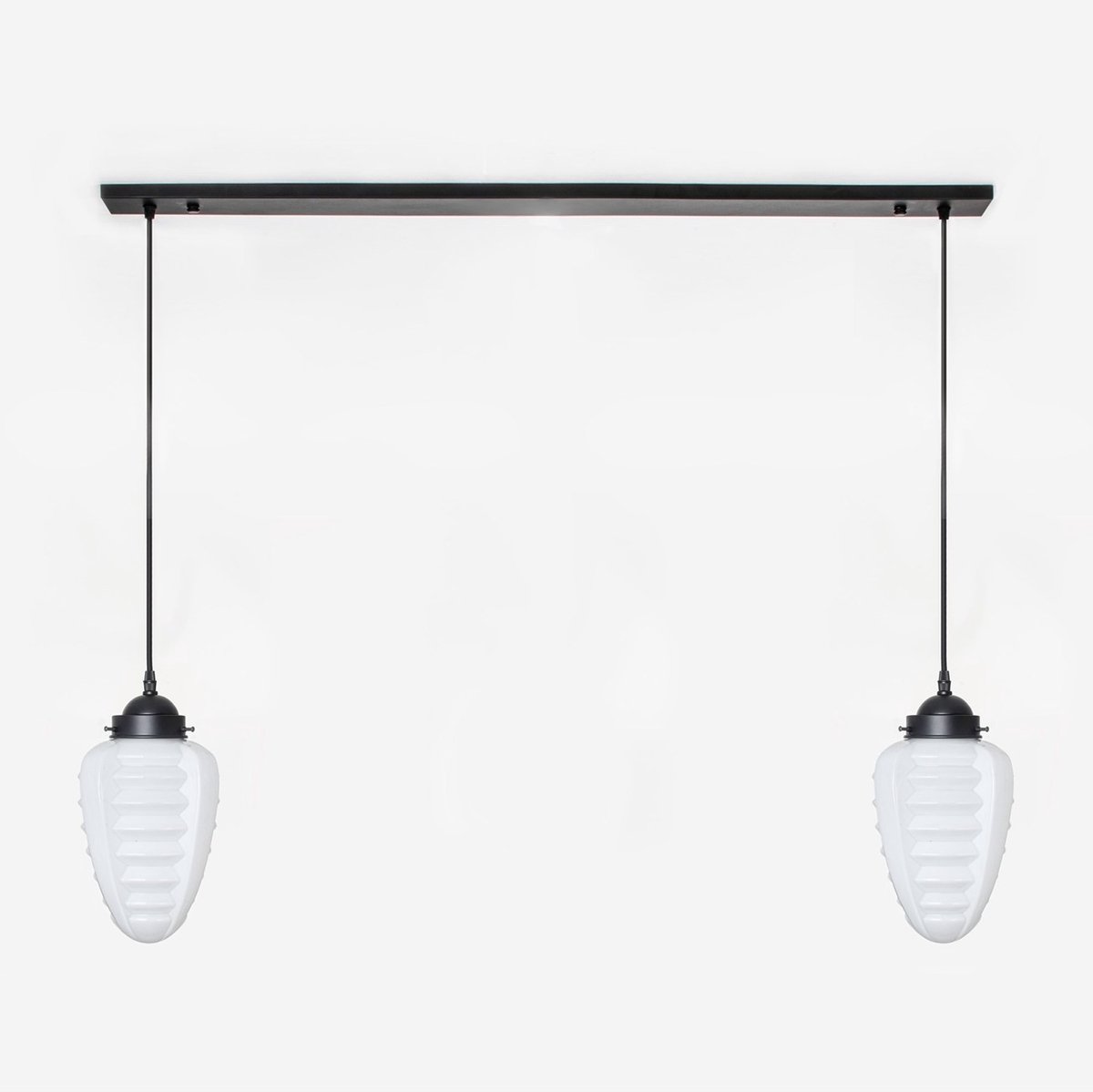 Coloured by Art 2 x Parole lampen aan plafondbalk Moonlight - Art Deco Trade Zwart