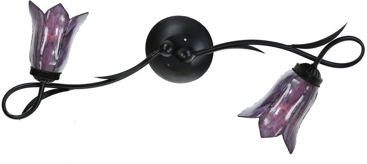 Tiffany Wandlamp / Plafonnière Lovely Gentian Purple 2 - Art Deco Trade