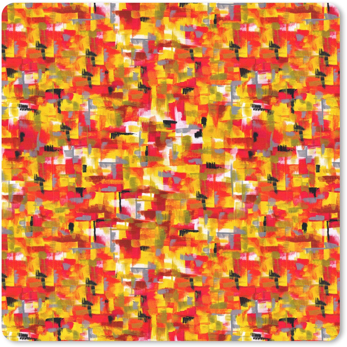 Muismat 20x20 cm - Mousepad Abstract - Verf - Rood - Muismatten
