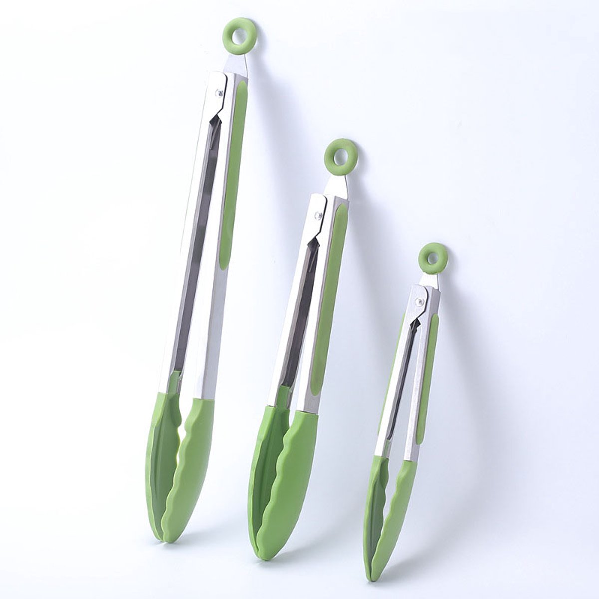 3 Delige Barbecuetangen - BBQ-tang Premium - RVS - Keukentang - Grilltang - Keukentang - Driedelige baktangenset - set van 18/23/30 cm - Professionele baktangen van roestvrij staal - Vaatwasmachinebestendig - Turquoise