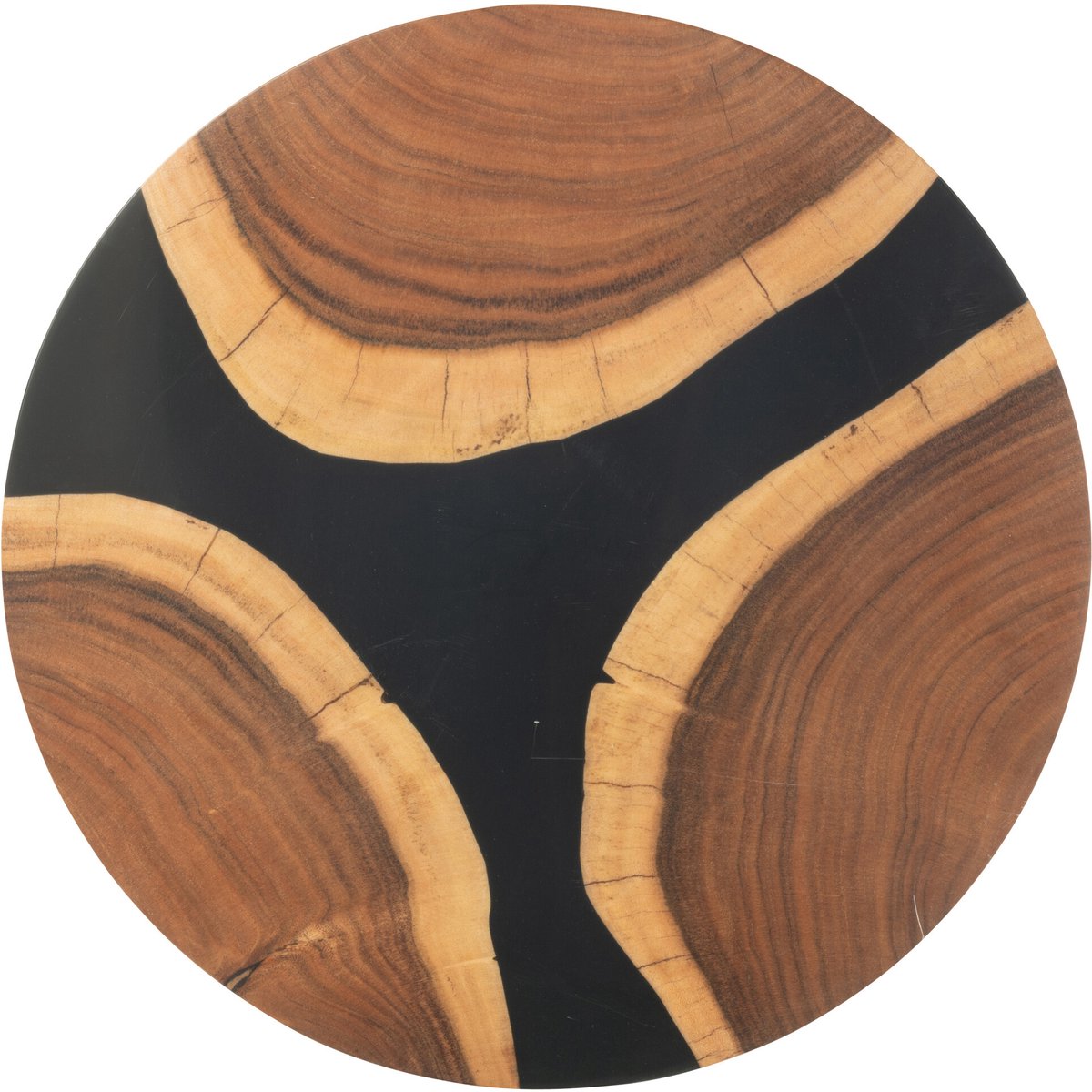 J-Line snijplank Rond - hout/epoxyhars - naturel/zwart