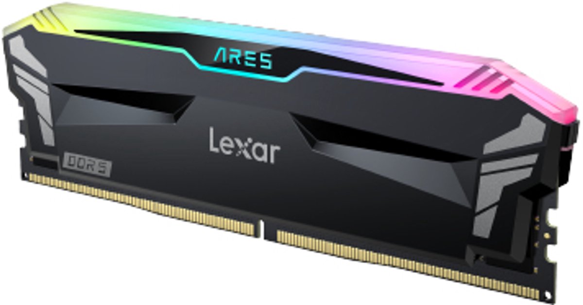 Lexar Ares RGB LD5U16G68C34LA-RGD - Geheugen - DDR5 - 32 GB: 2 x 16 GB - 288-PIN - 6800 MHz / PC5-54400 - CL34 - 1.4V - XMP 3.0 - AMD EXPO - On-die-ECC - RGB - zwart