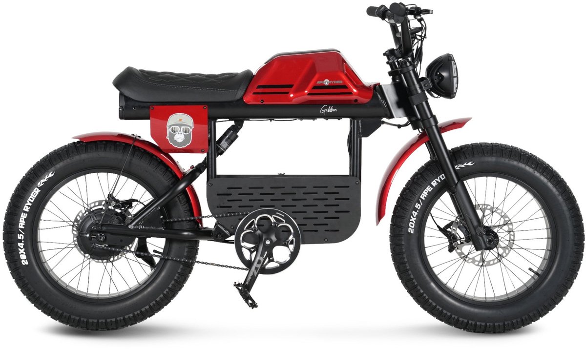 Ape Ryder Gibbon - Fatbike - Rood - 20x4.5 inch - Accu 960Wh (48V, 20Ah) - 250W Achterwielmotor - Hydraulische Remmen - Ape - €2.244,99