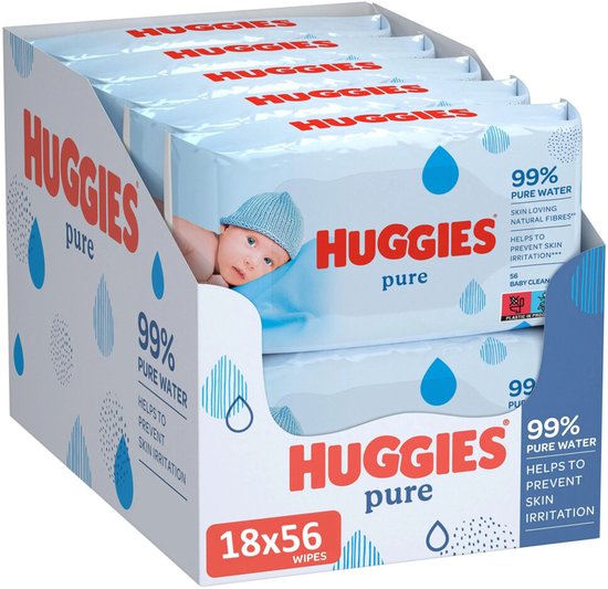 Huggies billendoekjes Pure 99% Water - 18 x 56 stuks