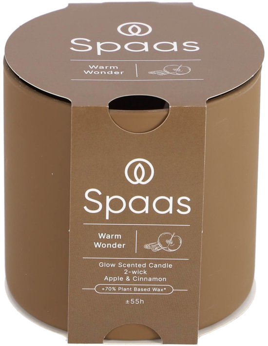 SPAAS Glow Geurkaars 2-wiek Warm wonder ± 55 branduren -
