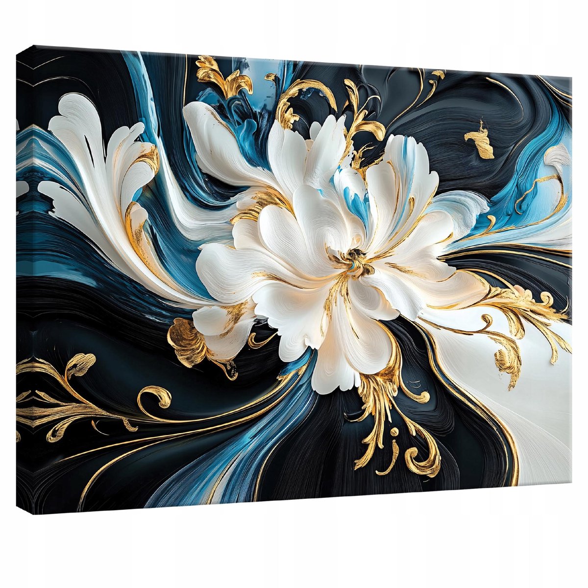 WALLARENA Canvas schilderij - 120x80 cm - abstracte bloemen voor slaapkamer, woonkamer en keuken multikleurig